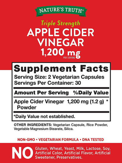 Nature's Truth Apple Cider Vinegar Capsules - 1200mg, 60 Count - Image 5