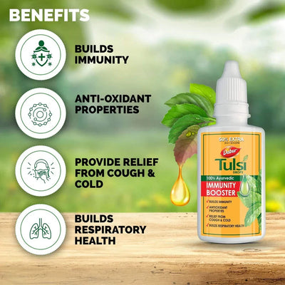Dabur Tulsi Drops for Immune Support - Herbal Remedy, 30 mL - Image 2