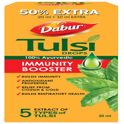 Dabur Tulsi Drops for Immune Support - Herbal Remedy, 30 mL - Image 4