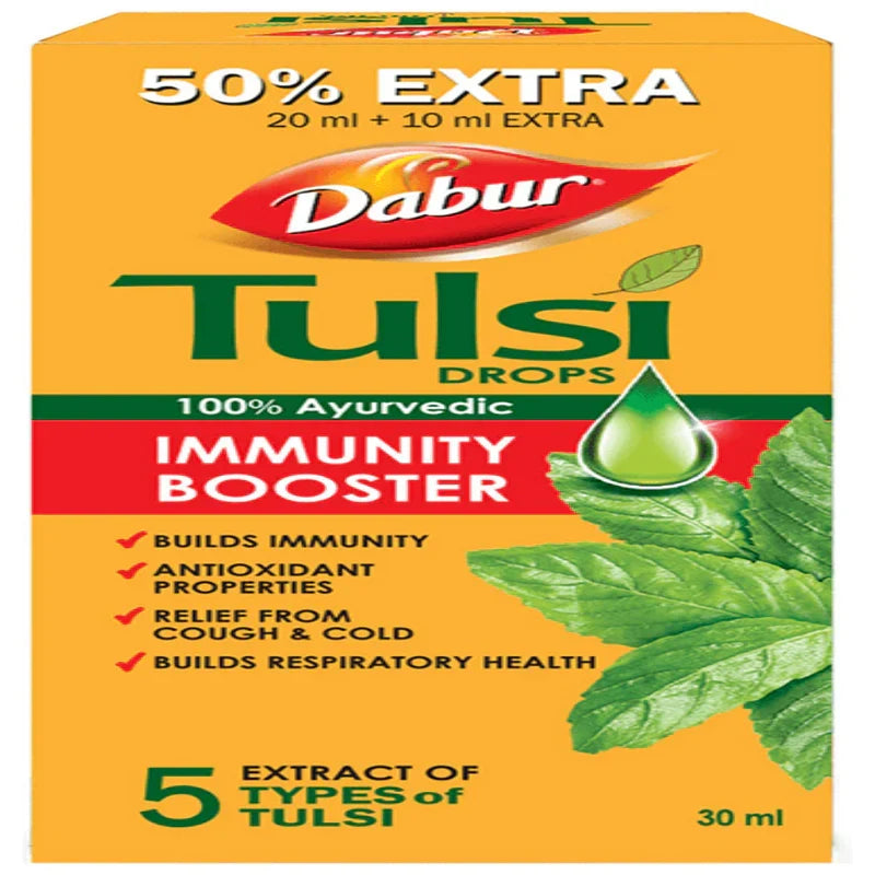 Dabur Tulsi Drops for Immune Support - Herbal Remedy, 30 mL - Image 4