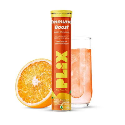 Plix Immune Boost Bubbly Orange Zest Effervescent Tablets - 15 Count