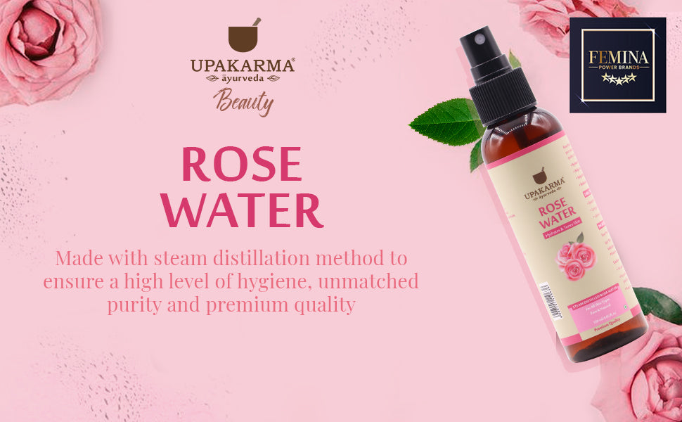 Upakarma Ayurveda Rose Water Spray - Natural Gulab Jal Moisturiser, 120ml - 1