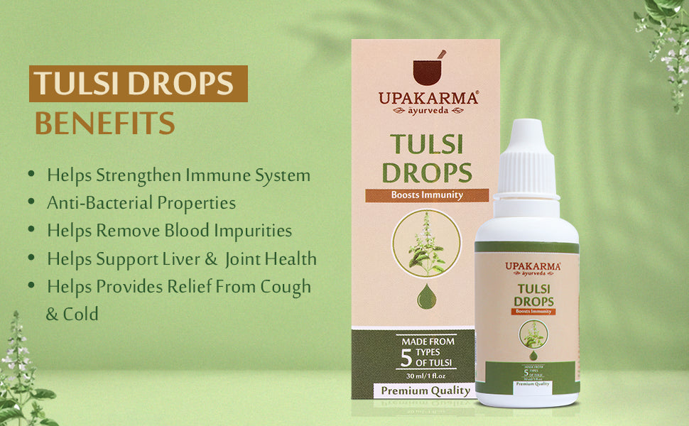 Upakarma Ayurveda Tulsi Drops - Herbal Immunity Booster, 30ml - 2