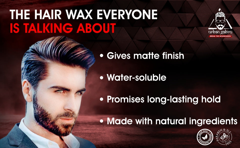 Urban Gabru Clay Hair Wax - Strong Hold, Volume, Styling - 100g - 1