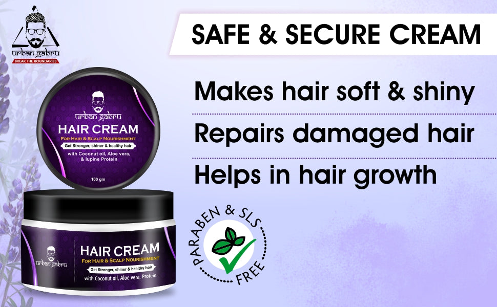 Urban Gabru Hair Growth Cream with Coconut & Aloe Vera, 100gm - 1