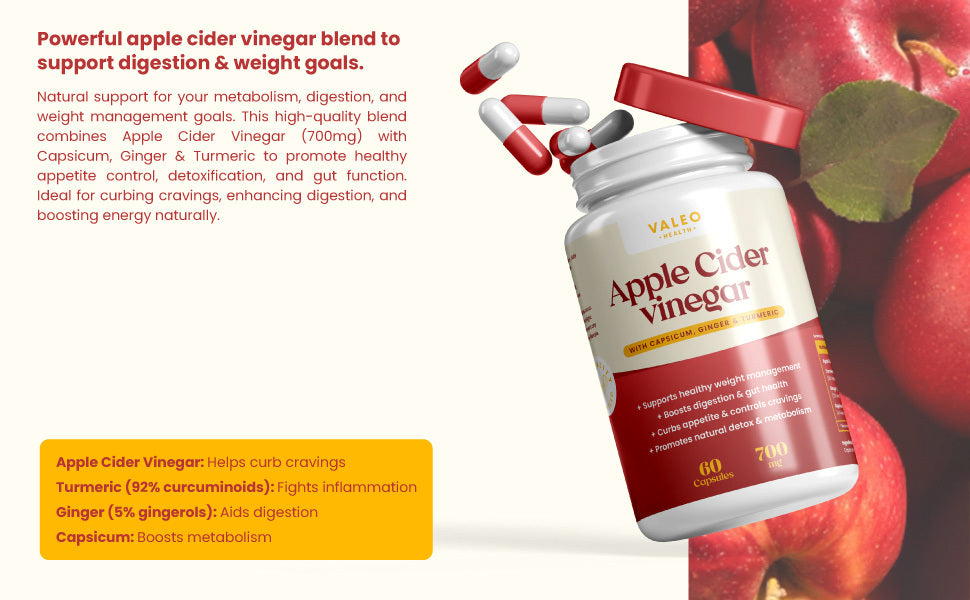 Valeo Apple Cider Vinegar Capsules with Mother - 60 Count - 4