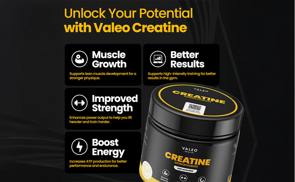 Valeo Creatine Monohydrate Powder - Micronized, 300g, 85 Servings - 2