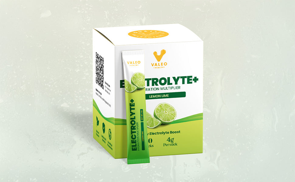 Valeo Hydration Electrolyte+ Drink Mix - Lemon & Lime, 20 Stick Packs, Sugar-Free - 1
