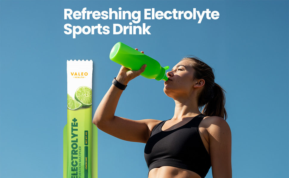Valeo Hydration Electrolyte+ Drink Mix - Lemon & Lime, 20 Stick Packs, Sugar-Free - 3