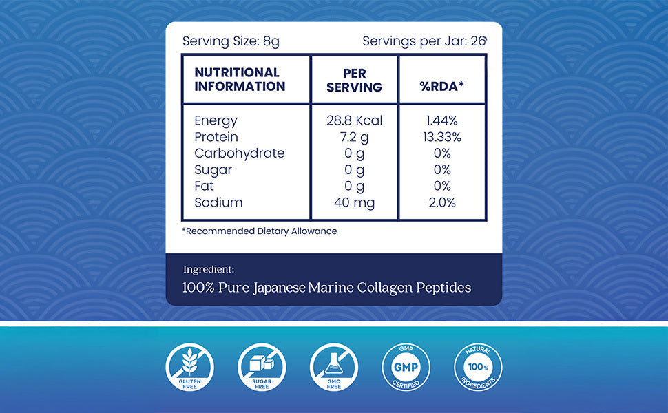 Valeo Marine Collagen Powder - 100% Pure Japanese Peptides, 208g - 2