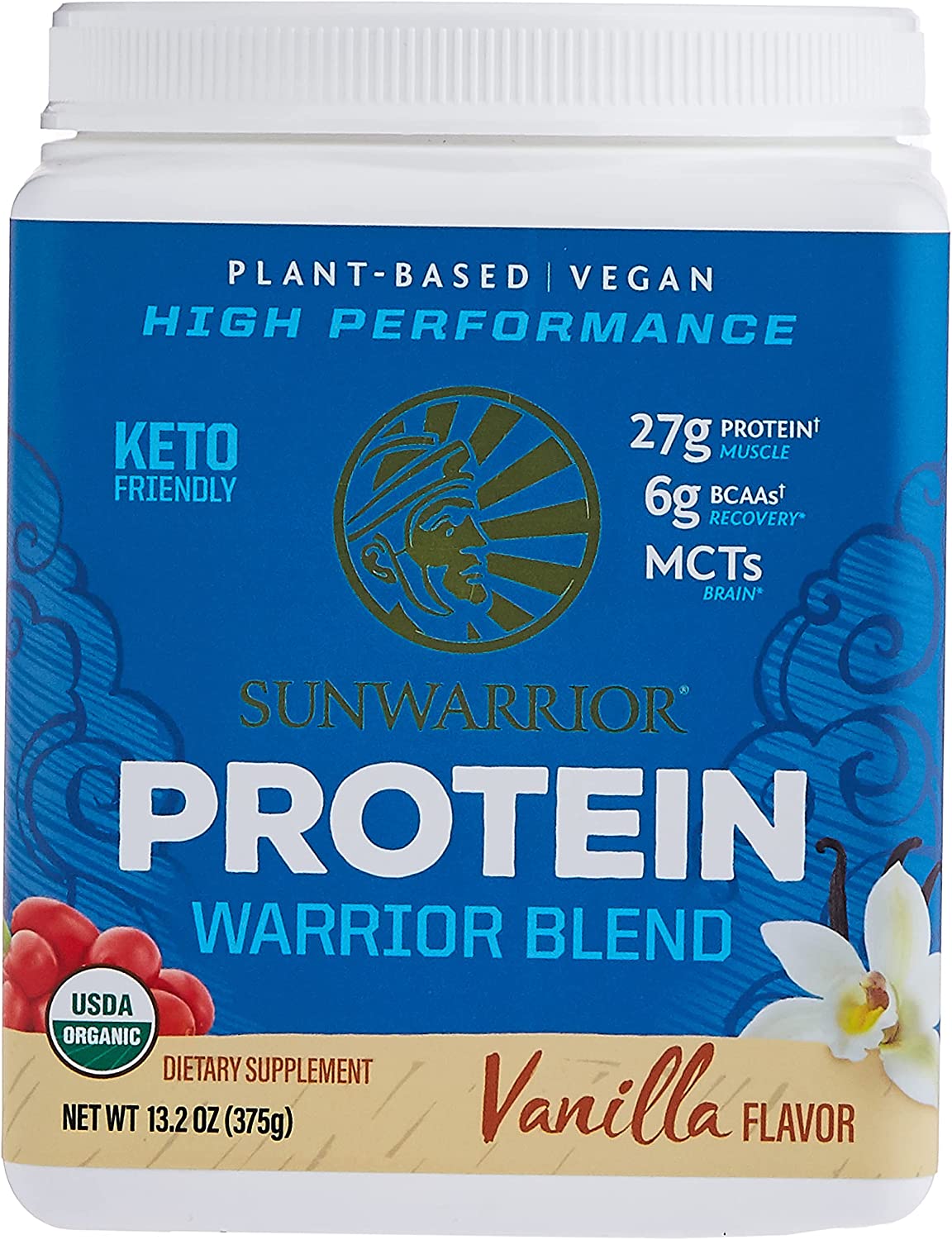Sunwarrior Protein Warrior Blend - Vanilla, 375g Powder