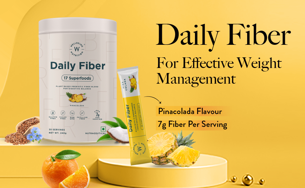 Wellbeing Nutrition Daily Fibre - Pina Colada Flavour, 240g - 1