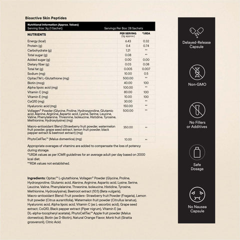 مكمل غذائي Wellbeing Nutrition Skin Fuel Pro+ بنكهة برتقال فالنسيا، 28 كيسًا في العبوة