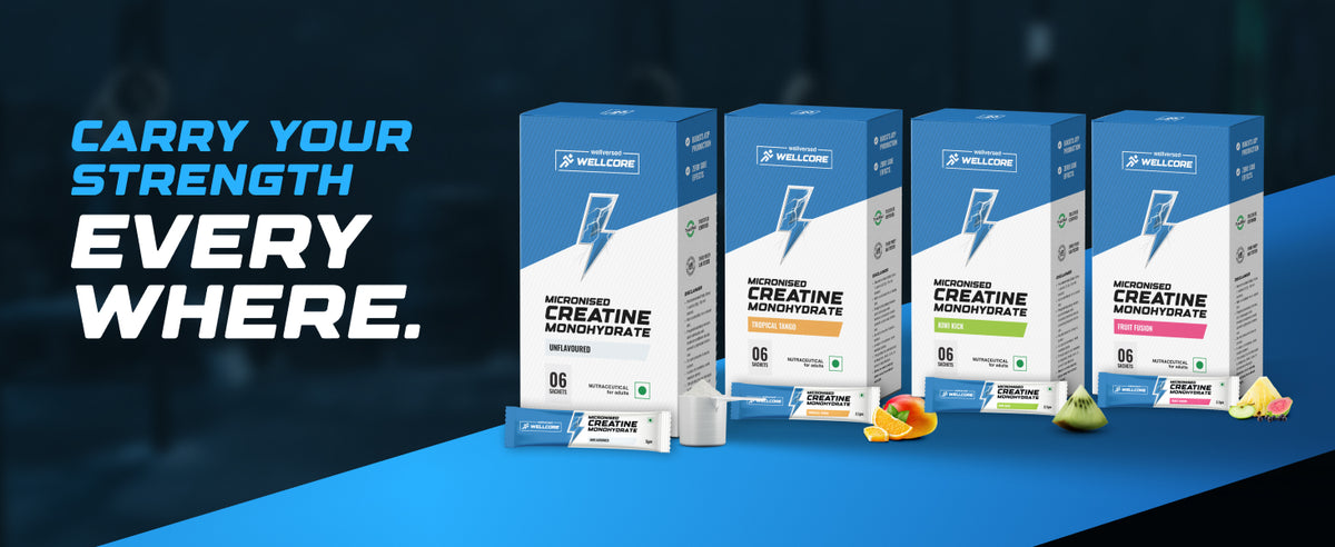 Wellcore Micronised Creatine Monohydrate Powder - 6 Sachets, Kiwi Kick - 1