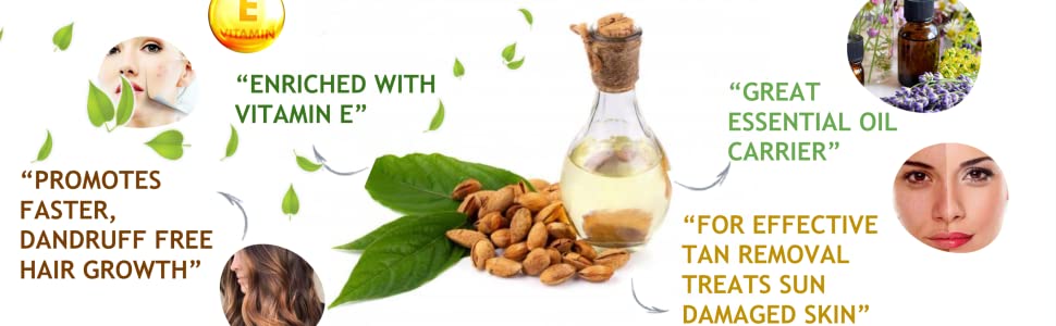 WishCare Sweet Almond Oil - Pure Cold Pressed for Hair & Skin - 200ml - 2
