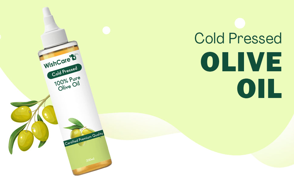 WishCare 100% Pure Unrefined Cold Pressed Hair & Skin Oil with Olive, 200ml - 1