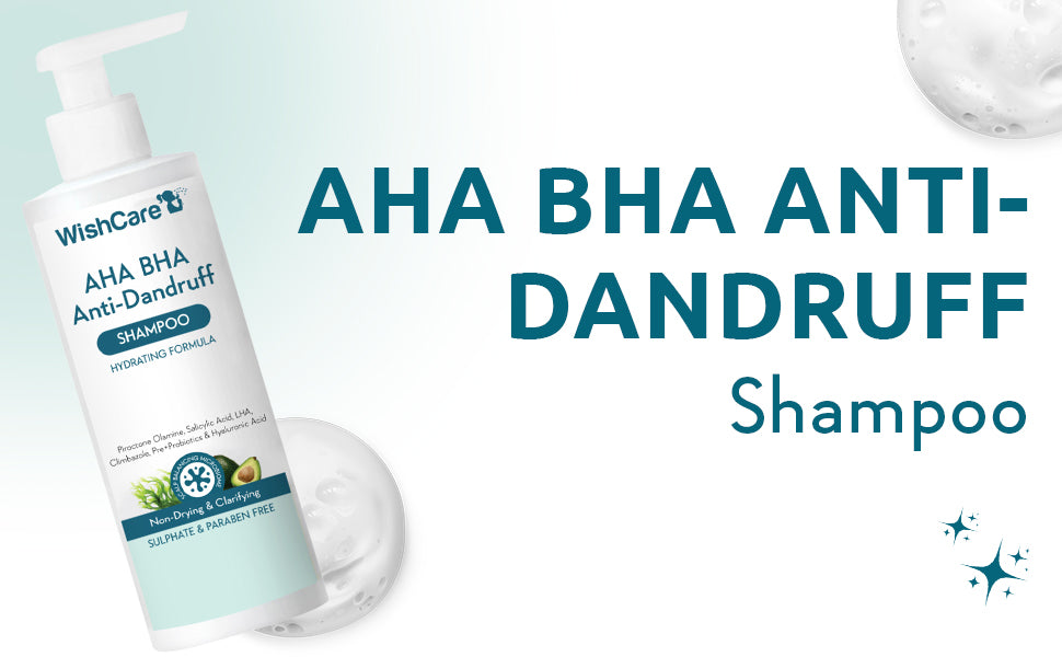 WishCare Anti-Dandruff Shampoo with AHA BHA - Hydrating, 250ml - 1