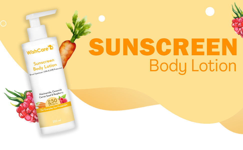 WishCare Sunscreen Body Lotion SPF 50 - PA+++ Broad Spectrum, 200ml - 1
