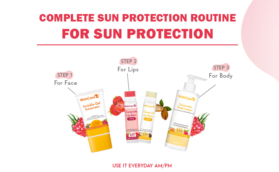 مرطب شفاه ملون من وِش كير بالسيراميد مع عامل حماية SPF50 PA+++ - بحمض الكوجيك والنياسيناميد - لتفتيح الشفاه - 7