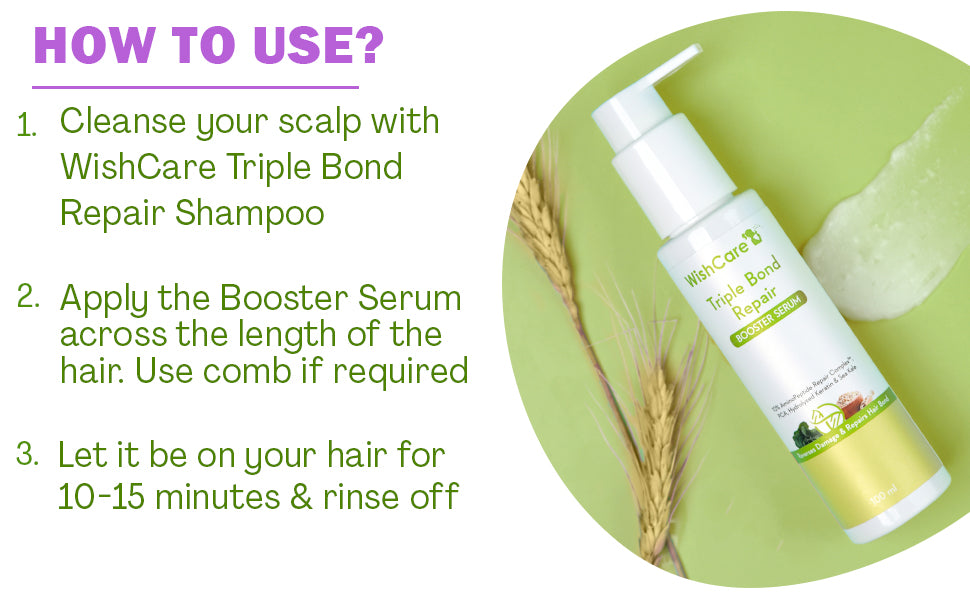 WishCare Triple Bond Repair Booster Hair Serum - 10% AminoPeptide Complex - 100ml - 6