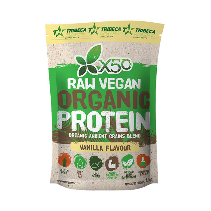 X50 Vegan Protein Vanilla Flavour - High-Quality Sports Nutrition Supplement, 1 Kg Pack