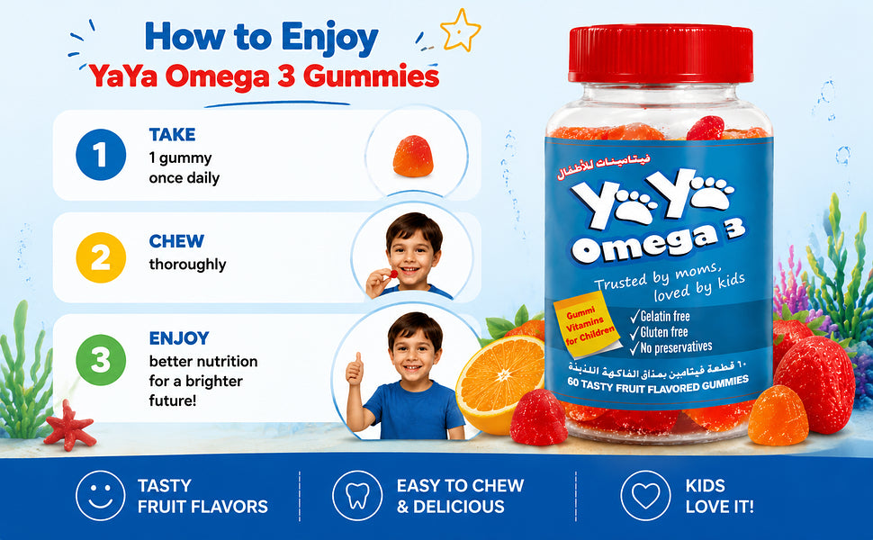 YAYA Omega 3 Gummies for Children, DHA Enriched, 60 Count - 4