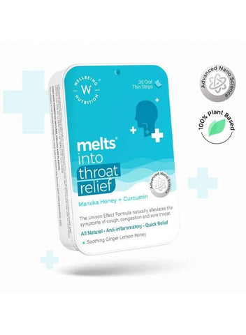 Melts Throat Relief 100%, 30 Oral Strips