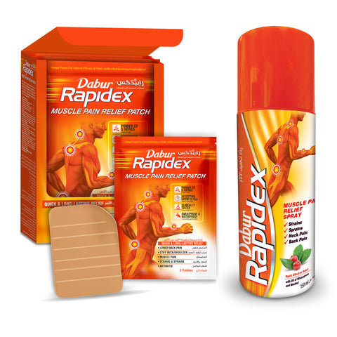 Dabur Rapidex Pain Relief Patch and Spray Combo