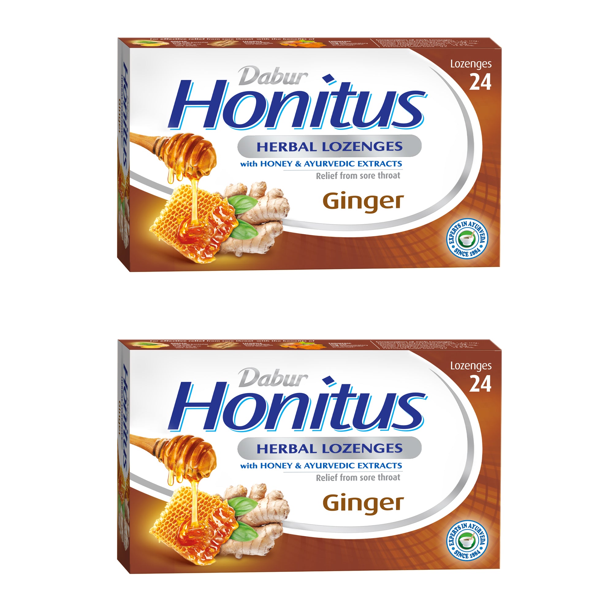 Dabur Honitus Lozenges - Ginger Flavour, 24 Lozenges