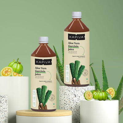 Kapiva Aloe Vera + Garcinia Juice 1L (Pack of 2)