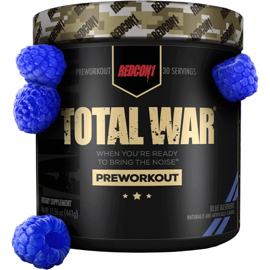 REDCON1 Total War Pre Workout Powder, Blue Raspberry 30 Servings
