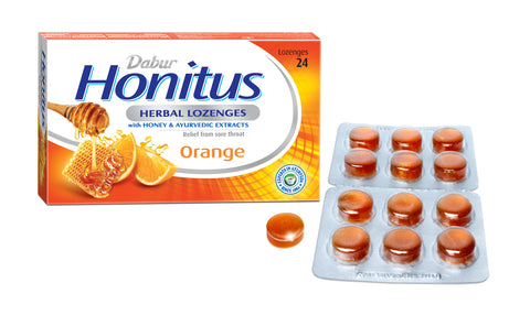 Dabur Honitus Herbal Lozenges- Orange, 24 Lozenges