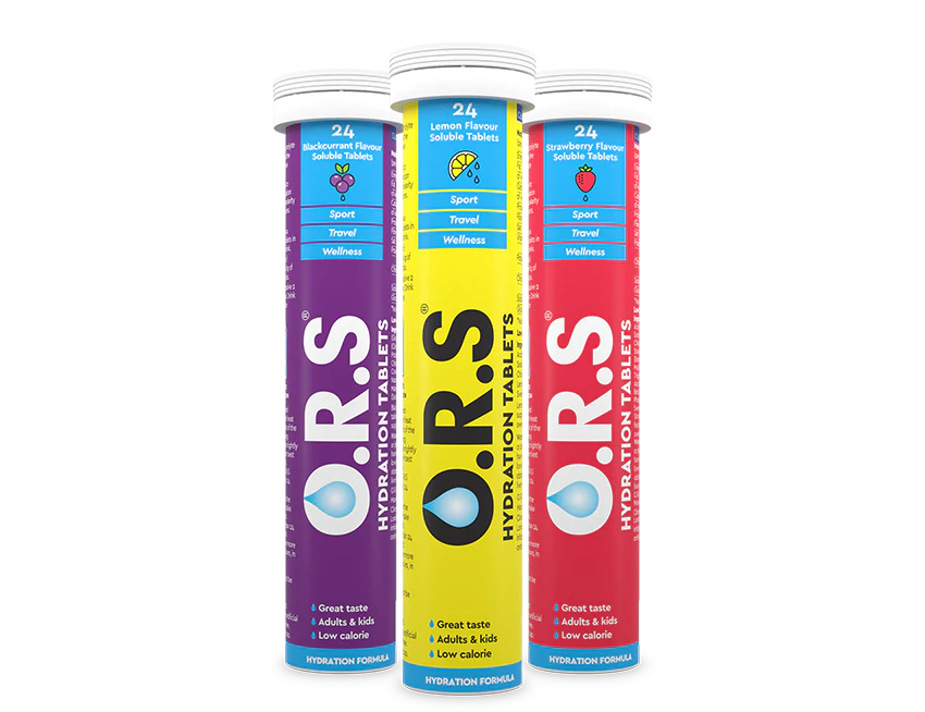 O.R.S HYDRATION TABLETS - 3 Flavours : 72 Tablets