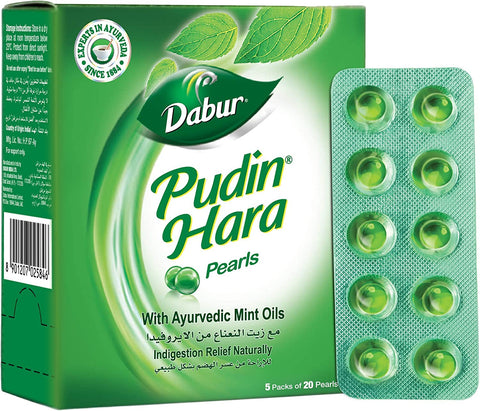 Dabur Pudin Hara Pearls, 5 Packs of 20 Pearls