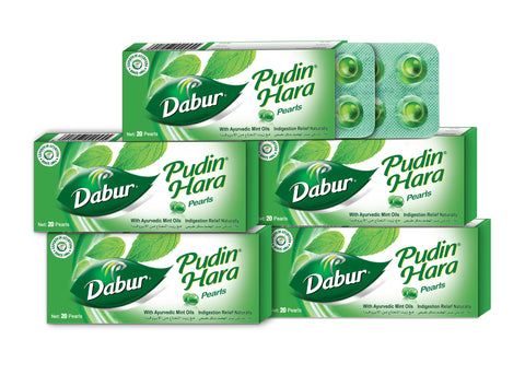 Dabur Pudin Hara Pearls, 5 Packs of 20 Pearls
