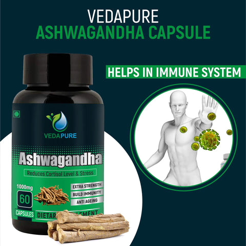 Vedapure Ashwagandha Anxiety & Stress Relief 60 Capsules
