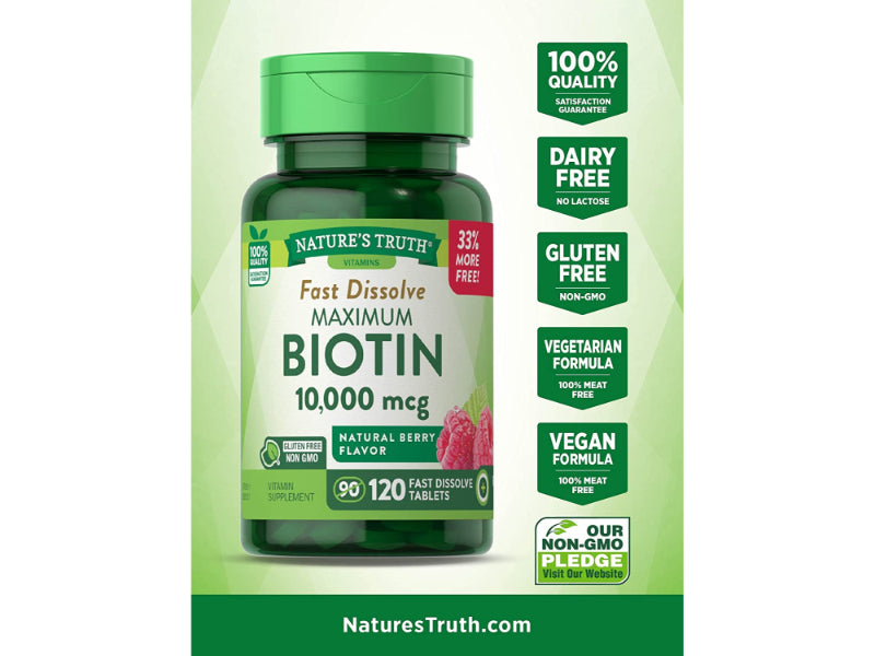 Nature's Truth Biotin 10,000mcg, 120 tablets