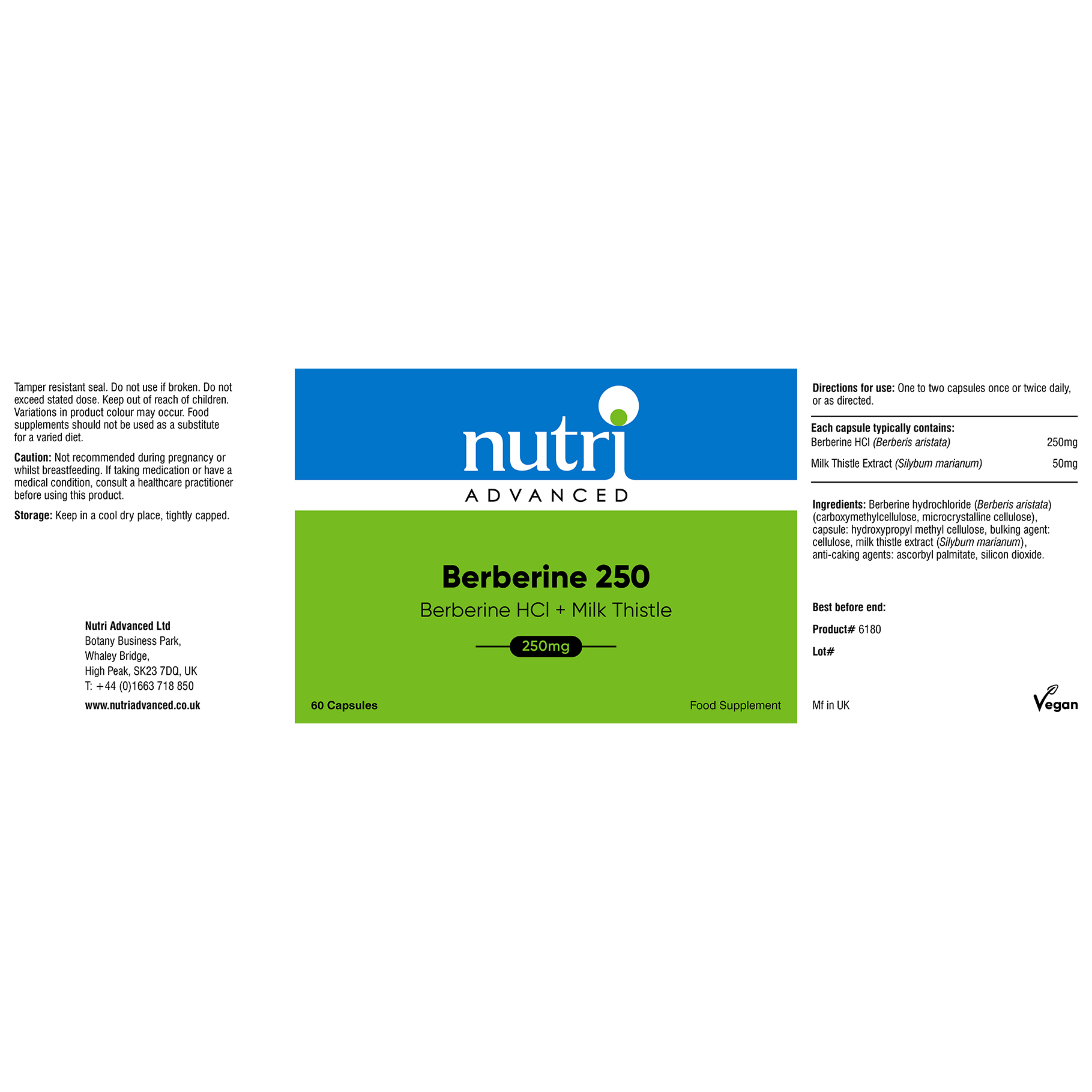 Nutri Advanced Berberine 250, 60caps