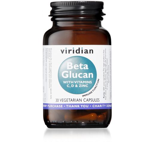 viridian Beta Glucan 250mg (Plus vitamin C, D3 & Zinc) 30 Veg Caps