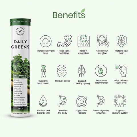 Wellbeing Nutrition Daily Greens Multivitamin Effervescent Tablets