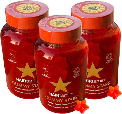 Hairtamin - Gummy Stars Hair Vitamin, 60 Vegan Gummies