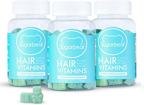 SugarBear Hair Vitamins, 60 Vegan Gummies