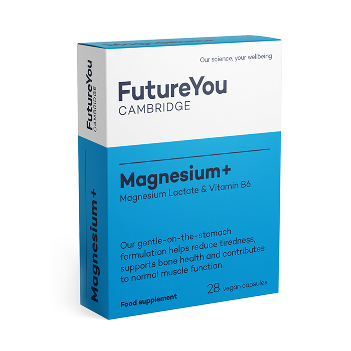 Magnesium+ 575mg Magnesium Lactate with Vitamin B6 - Easy-to-Absorb Formulation - Vegan Suitable - 28 Day Supply - Developed by FutureYou Cambridge