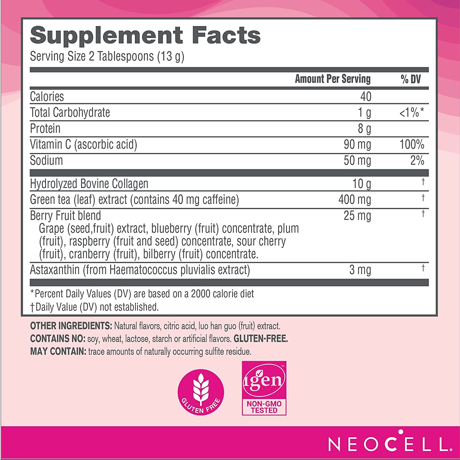 NEOCELL Rise and Renew Collagen with Astaxanthin, Green Tea Extract and Vitamin C, 264g